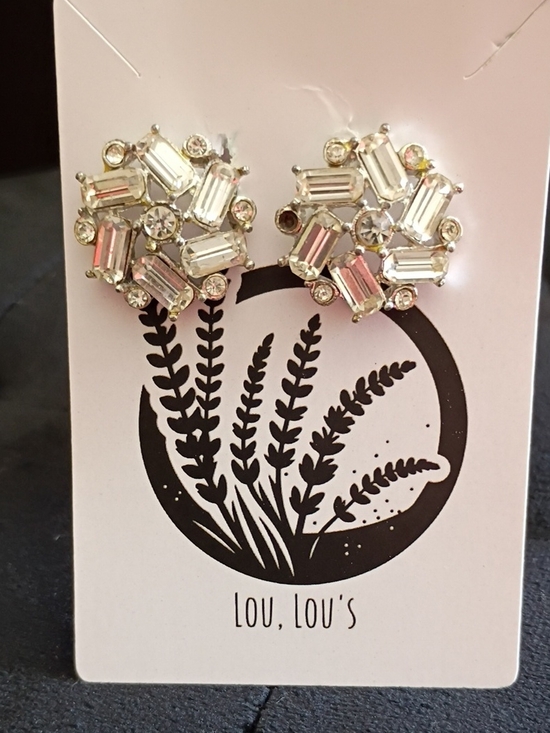 Jewelry - Estate Silver Crystal Cluster Stud  Earrings